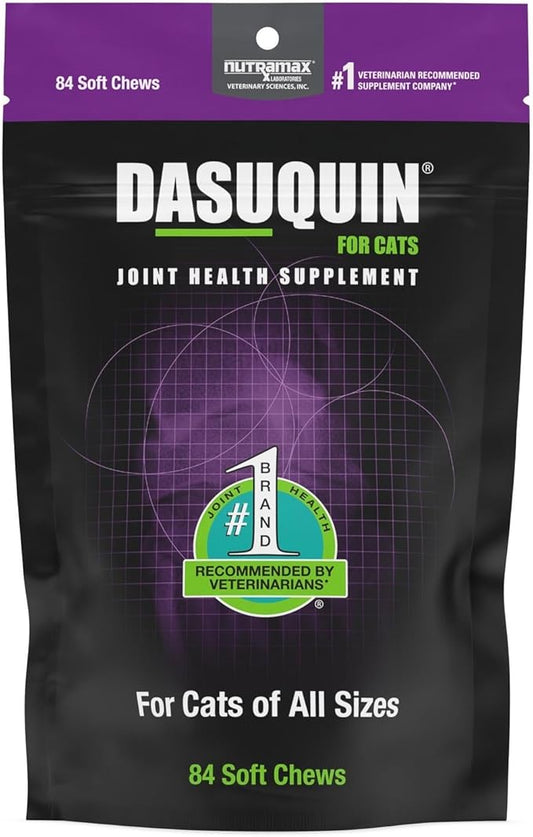 Nutramax Dasuquin Joint Health Supplement for Cats - With Glucosamine, Chondroitin, ASU, Boswellia Serrata Extract, Green Tea Extract, and Omega-3, 84 Soft Chews