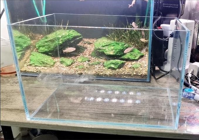 Small Nano Tall Rimless Tank, Small Glass Fish Tank, Small Betta Fish Tank, Small Aquarium, min Aquarium, Betta Tank (2.85 Gallon 11.8x6.7x7.8inch/30x17x20cm)
