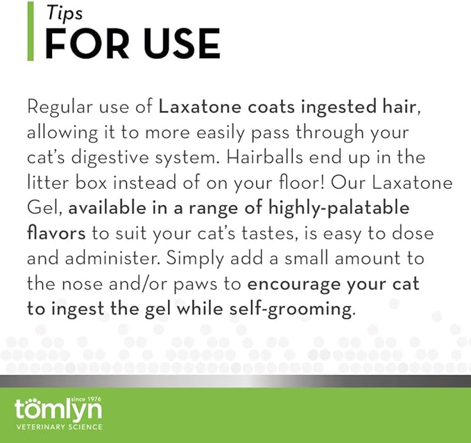 TOMLYN Laxatone Maple-Flavored Hairball Remedy Gel for Cats and Kittens, 2.5oz Pack of 3