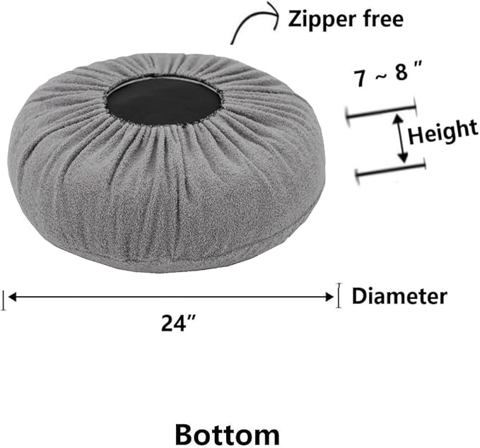 Round Stretch Dog Bed Cover Replacement Washable Not Waterproof for Small Faux Fur Round Donut 23 to 24 inch