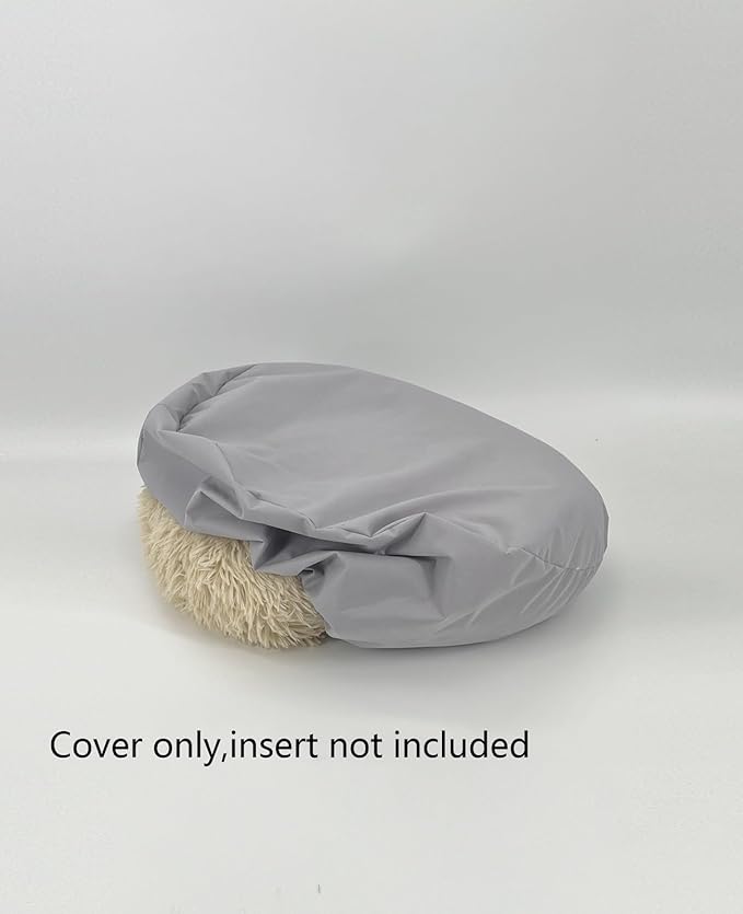 Round Dog Bed Cover Waterproof Light Grey 42 Inch