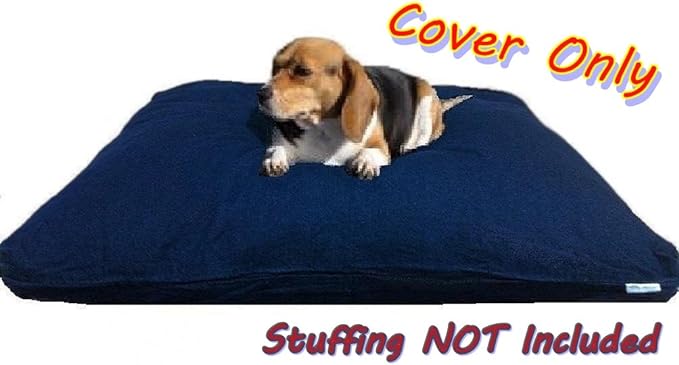 Dogbed4less 37X27X4 Inches Medium Large Blue Color Durable Denim Jean Dog Pet Bed External zipper Cover - Replacement cover only