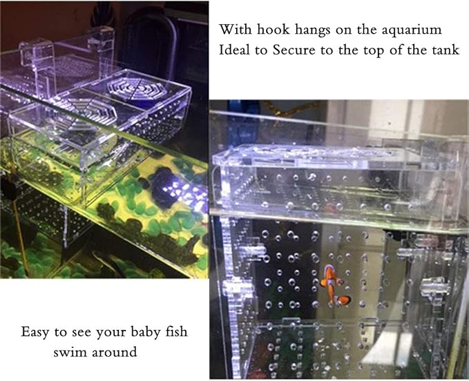 Hamiledyi Aquarium Breeding Isolation Box Acrylic Fish Tank Acclimation Hatchery Incubator Holder Divider for Guppy Shrimp Clownfish Fishes