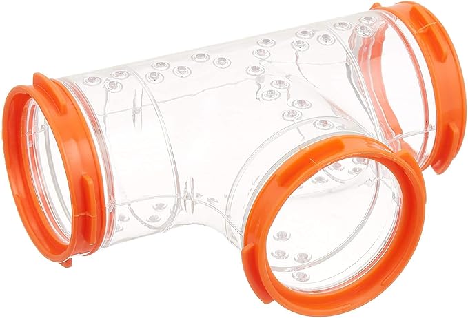 Ferplast Hamster Cage Play Tube | T-Tunnel, 5.5L x 3.9H x 2.4 Diameter Inches, Clear (84814099US1)