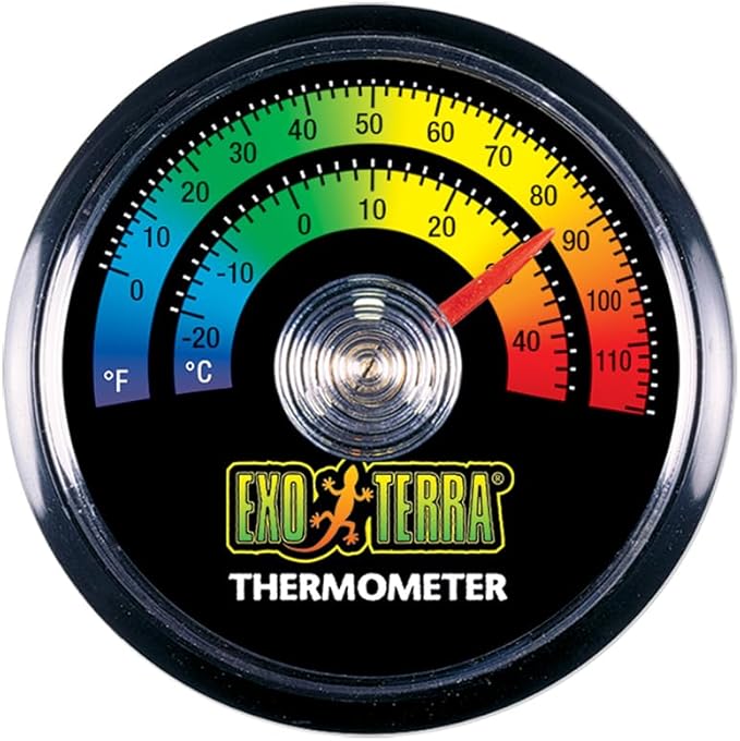 Exo Terra Thermometer for Reptile Terrarium – Provides Temperatures in Both Celsius and Fahrenheit