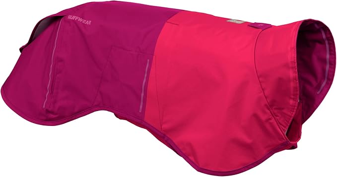 Ruffwear, Sun Shower Dog Raincoat, All-Weather Jacket, Waterproof, Windproof & Lightweight, Hibiscus Pink, Large