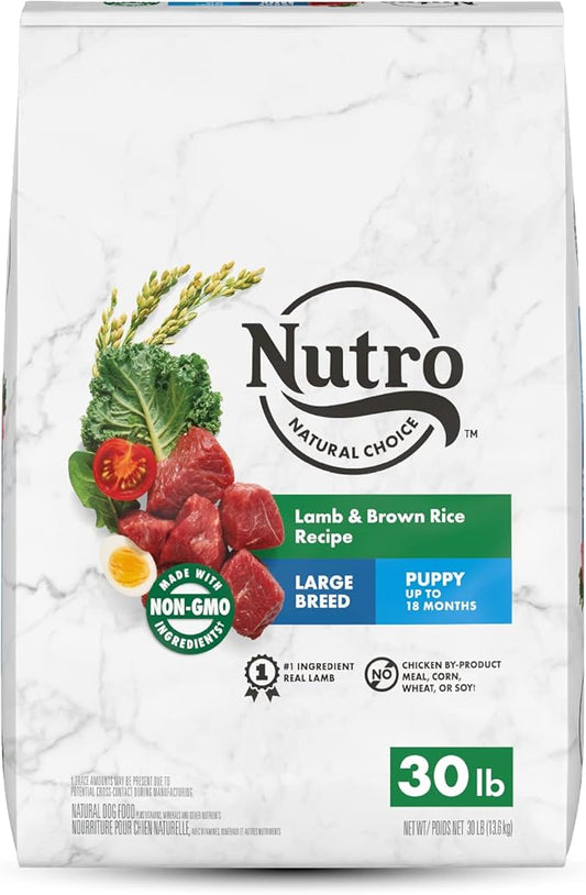 NUTRO NATURAL CHOICE Large Breed Puppy Dry Dog Food, Lamb & Brown Rice Recipe Dog Kibble, 30 lb. Bag