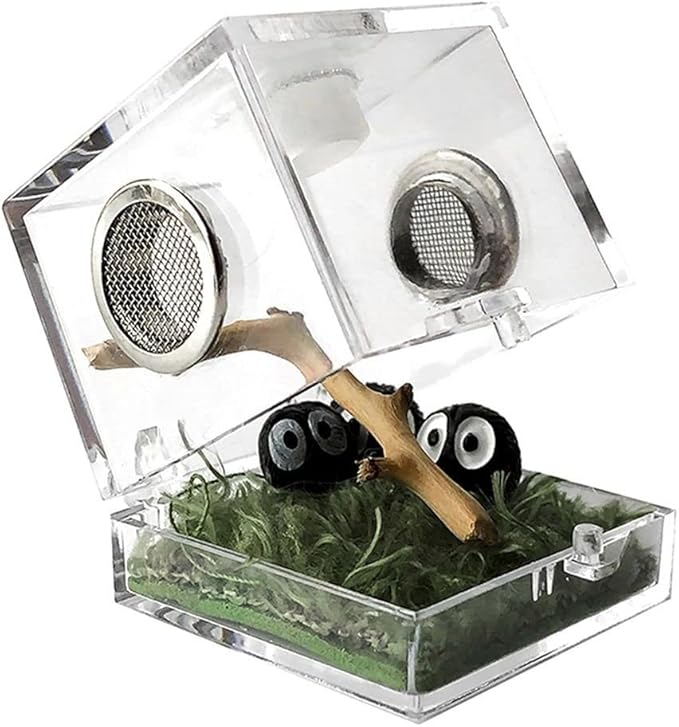 Insect Box Professional Spider Habitat Pet Supplies with Humidifier Spider Feeder Breeding Cage(Transparent)