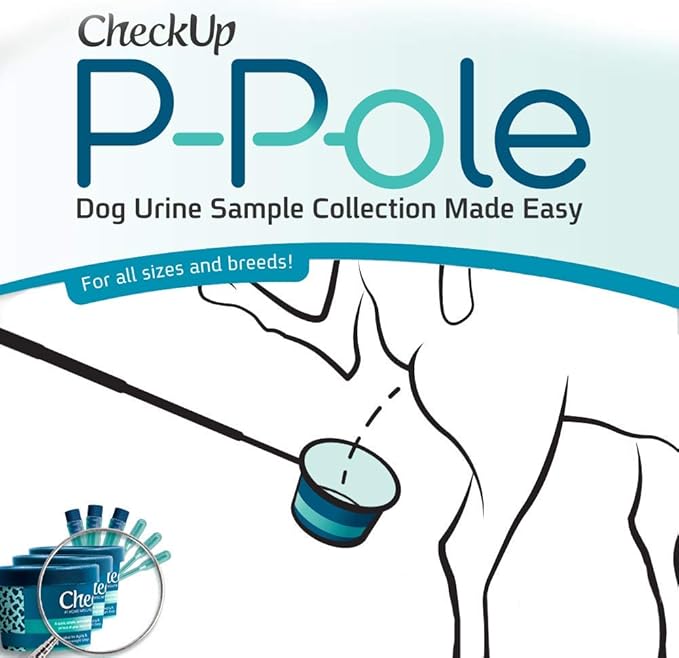 CheckUp P-Pole - Dog Urine Collection Pack - Telescopic Pole, Cups, Pipettes & Vials - A New Innovative, Do It Yourself Approach to Collect Your Dogs Urine at Home and Have it Ready for Testing