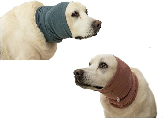 Dog Anxiety Ear Cover No Flap Dog Ear Protectors Hoodie Quiet Ears Dogs for Noise Cancelling Pink+Aqua Blue L