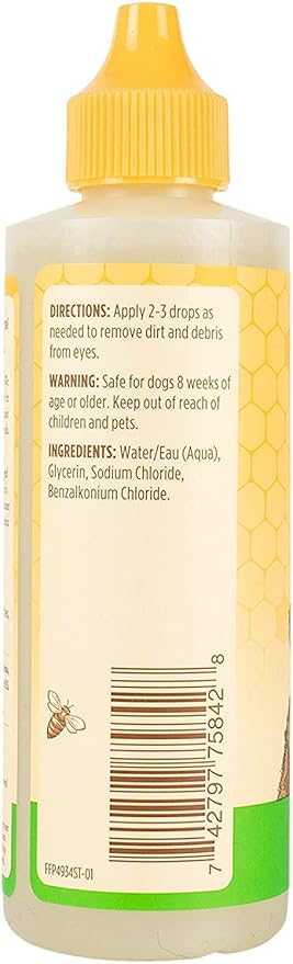 Burt's Bees for Dogs Naturally Derived Eye Wash with Saline Solution - Eye Wash Drops for All Dogs and Puppies - Effective Eye Cleaner and Eye Wash for Dogs - 4 Oz - 24 Pack