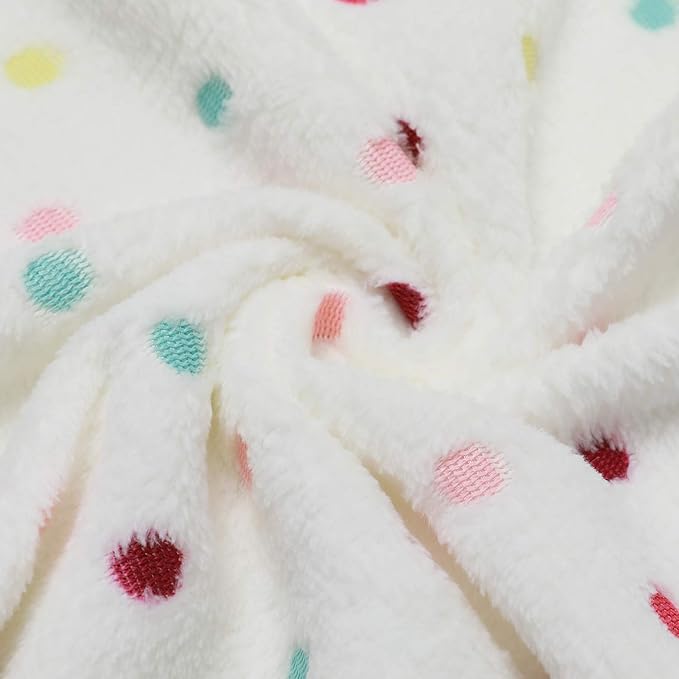 Luciphia 1 Pack 2 Pet Blankets for Dogs Cats, Fleece Print Dog Cat Blankets for Small Medium Large Puppy Kitten, Dot Grey White Large(41x31 inch)