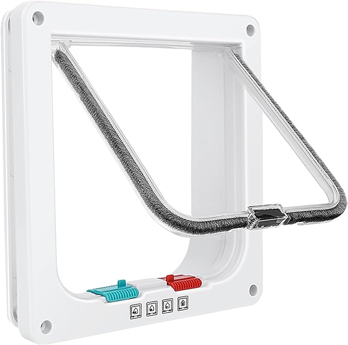 Cat Door for Windows, Doors and Sliding Door, Safety Pet Door with 4 Way Lock, Weatherproof Cat Flap for Thin Door and Wall(X-Large, 9.4in x 8.3in Flap)