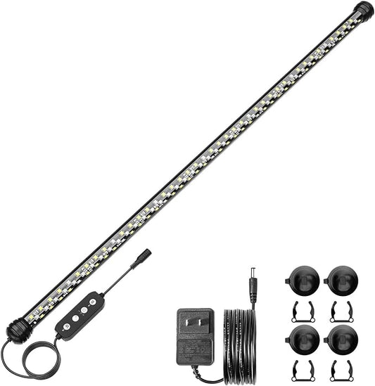 Led Aquarium Light with Timer, Submersible Aquarium Lights for Fish Tank, Fish Tank Light with Auto On/Off, 3 Lighting Modes, Adjustable Brightness (26.8 in for 28-52inch Planted Tank), 14W