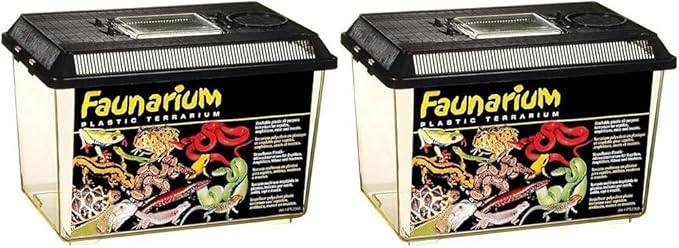 Exo Terra Faunarium, Plastic Reptile Terrarium, Medium, PT2260 (Pack of 2)