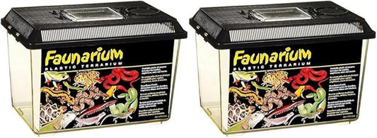 Exo Terra Faunarium, Plastic Reptile Terrarium, Medium, PT2260 (Pack of 2)
