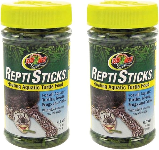 Zoo Med ReptiSticks Floating Aquatic Turtle Food, 1 Ounce, Black, Sample (Pack of 2)