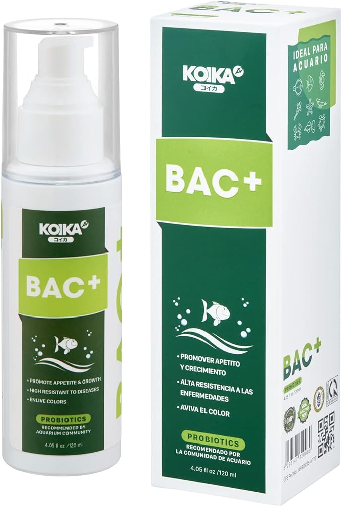 BAC+ Aquarium Probiotics, Immunity Boosting, Disease Resistance & Improve The Digestive System (BAC+,120ml)