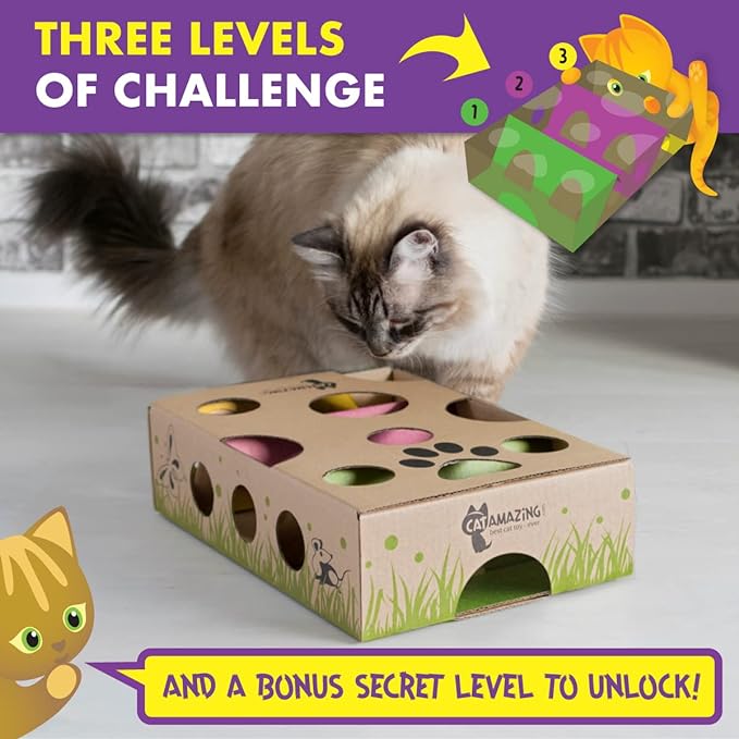 Classic – Cat Puzzle Feeder – Interactive Enrichment Toy – Treat Puzzle Box – Food Maze for Indoor Cats