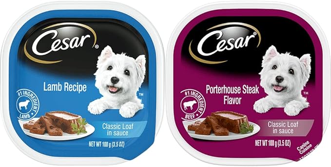 Cesar Classic Loaf in Sauce Wet Dog Food - 11 Flavor Variety Bundle, 3.5 Ounces Each - Pack of 11