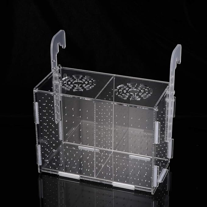 Breeding Box for Fish Tank-Transparent Fish Tank Breeding Box Aquarium Incubator Hatching Boxes Multifunctional Acrylic Fish Tank Holder(Hook Pattern)