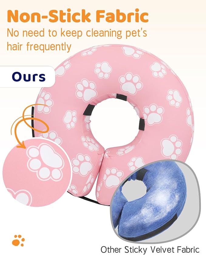 Supet Inflatable Dog Cone Collar Alternative after Surgery, Dog Neck Donut Collar Recovery E Collar, Soft Dog Cone for Small Medium Large Dogs