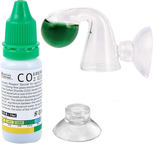 ZRDR Glass Drop Checker Kit with 15ml Co2 Checker Solution The Most Accurate Monitoring of Planted Tank Co2 Levels