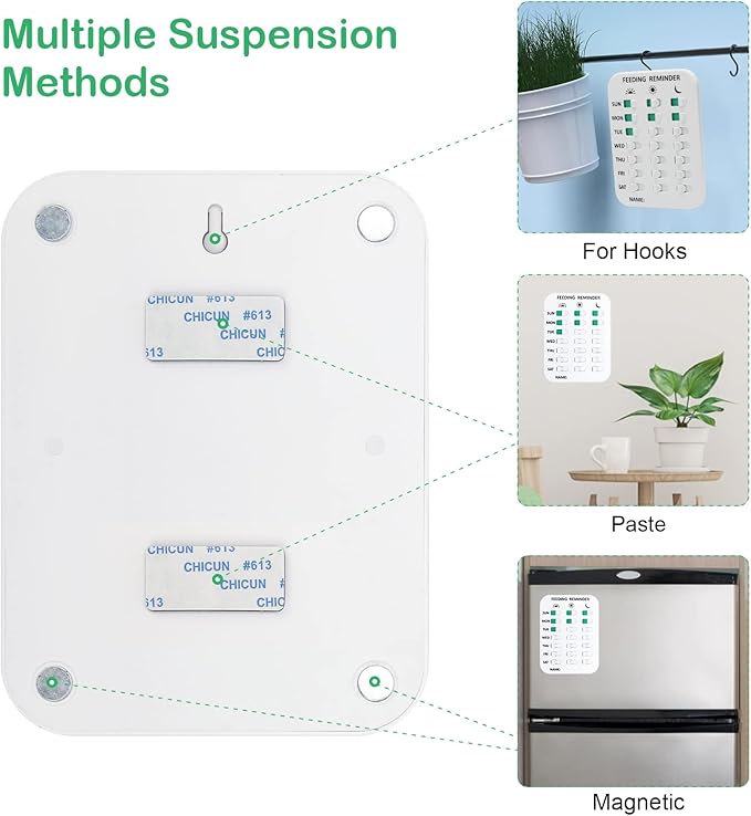 Coolrunner Pet Feeding Reminder Pet Feeding Reminder for Dogs Cats Pet Feed Reminder Magnetic or Double Sided Adhesive Prevent Overfeeding (A Pattern)