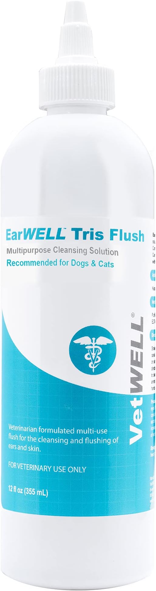 VetWELL Dog Ear Cleaner Solution & Infection Treatment for Dogs & Cats, Tris Otic Cleanser Drops Helps Eliminate Odor and Relieve Infections - 12oz