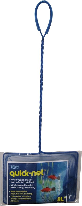 PENN-PLAX Quick-Net Aquarium Fish Nets – Durable, Strong, and Safe – Color May Vary (Blue or Green)
