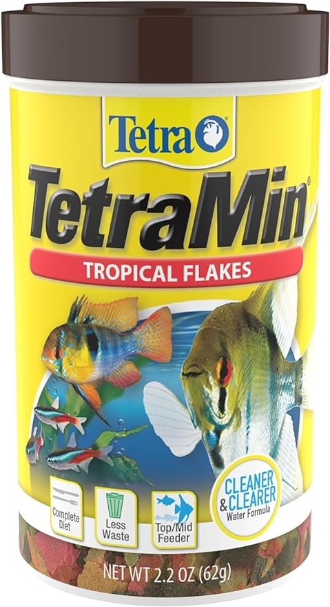 TetraMin Nutritionally Balanced Tropical Flake Food for Tropical Fish, 2.2 oz