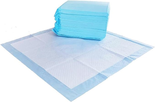 Amazon Basics Dog and Puppy Pee Pads with 5-Layer Leak-Proof Design and Quick-Dry Surface for Potty Training, Regular, 22 x 22 Inch, Scented, Pack of 50, Blue & White