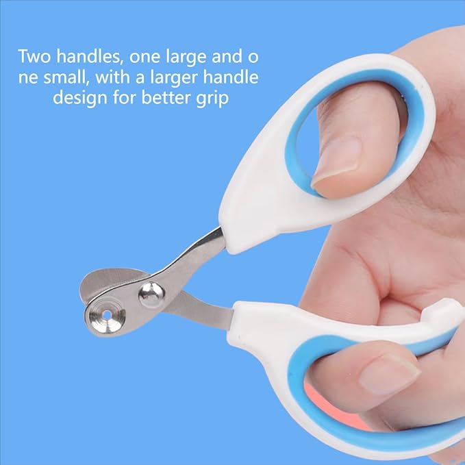 Cat Nail Clippers with Circular Cut Hole -Avoid Over Cutting Pet Nail Clippers -Specially Designed for Cats-Sharp Angled Blade Professional Paw Trimmer Set for Novice Pet Families (Blue)