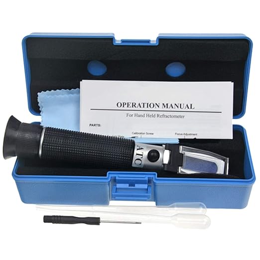 Professional Automatic Temperature Compensation Salinity Refractometer for Aquariums, Marine Monitoring, Saltwater Testing...Dual Sacle: 0-100ppt & 1.000-1.070 Specific Gravity
