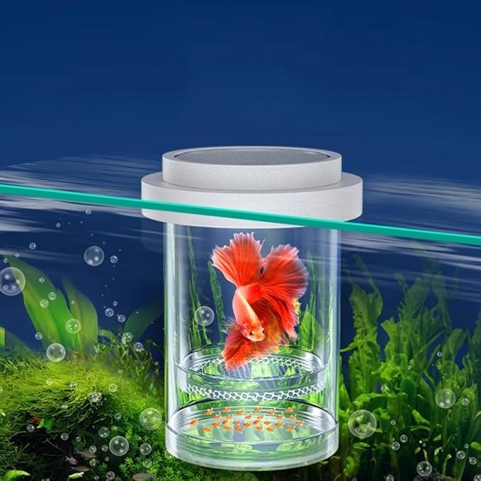 Aquarium Fish Tank Hatchery Incubator Breeding Box, Fish Spawning Room Breeding Box with Layering Breeding Tank Baby Fishes Shrimp Clown Fish 5.1 * 3.9 * 3.9 inch