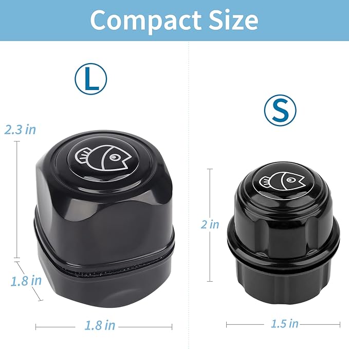 Pawfly Aquarium Magnetic Brush for Glass Fish Tanks 1.5 Inch Stain Scrubber Pads Cleaning Tool for 3/5 Inch Thick Fresh & Marine Aquariums up to 10 Gallons (Not for Acrylic & Plastic Tanks)