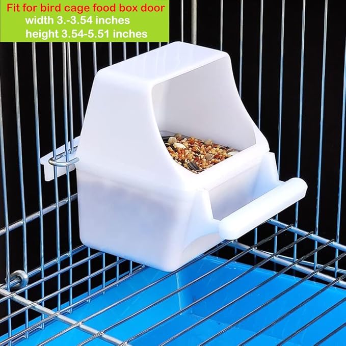 2 Pcs Small Bird Slot Feeder No Mess Cage Hanging Feeder Cup Plastic Food & Water Dispenser Bowl