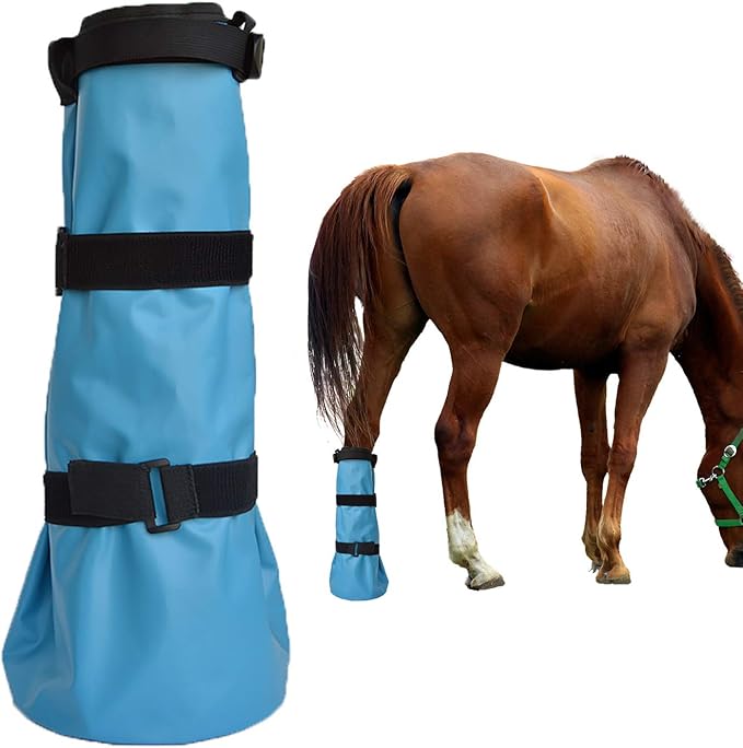 Easy Use Hoof Soaking Boot for Horse Soaker Bag Equine Soaking Boot Hooves Care Treatment Bucket Soaker Sack with EVA Pad and 2 Elastic Bands