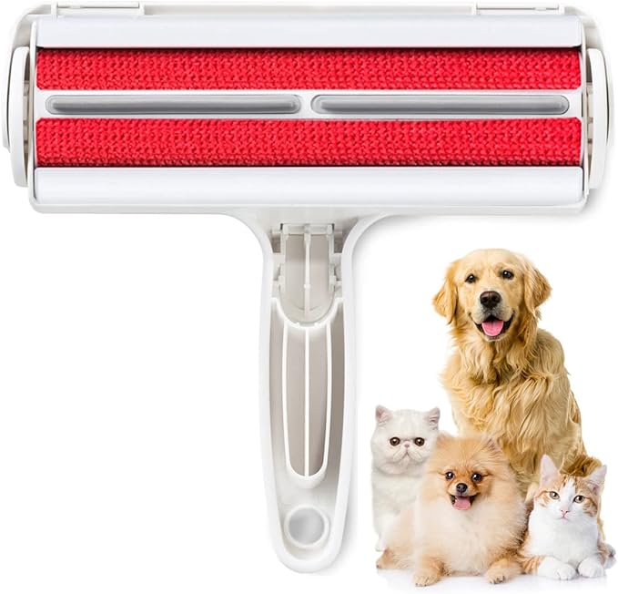 Nado Care Pet Hair Remover Roller - Lint Roller for pet Hair - Self Cleaning Dog & Cat Hair Remover - Remove Dog, Cat Hair from Furniture, Carpets, Bedding, Clothing and More. White