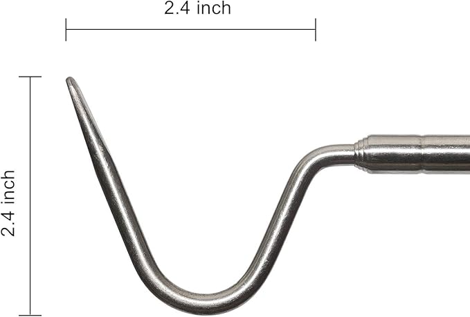 REPTI ZOO Portable Mini Snake Hook Collapsible Stainless Steel Snake Tongs and Snake & Reptile Hook Retractable Catching Snake Handling Tool