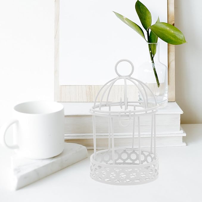 3pcs Mini Birdcage Ornament Bird Cage Desktop Storage Table Miniature Metal Wire Bird Cage Hanging Bird Cage Desk Topper Mini Girl Heart Decoration Hollow Wrought Iron Small Metal