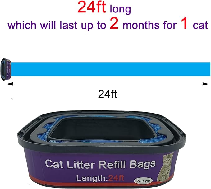 12 Pack Cat Litter Refill Bags Cartridge Compatible with Genie Cat Litter Standard and Plus Pails