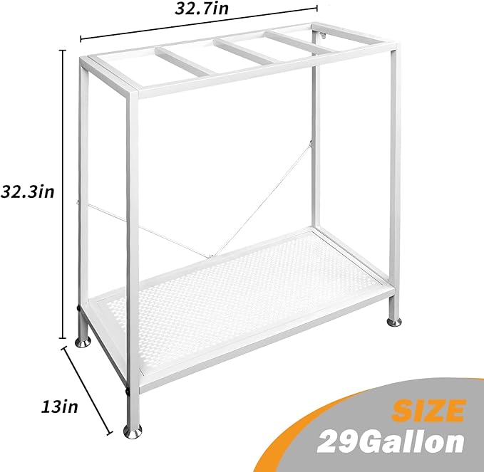 Fish Tank Stand: The Perfect 29 Gallon Metal Aquarium Stand Measuring 32.7" W x 13" D x 32.3" H to Fit Your Aquatic Display Needs.(29 Gallon-White)