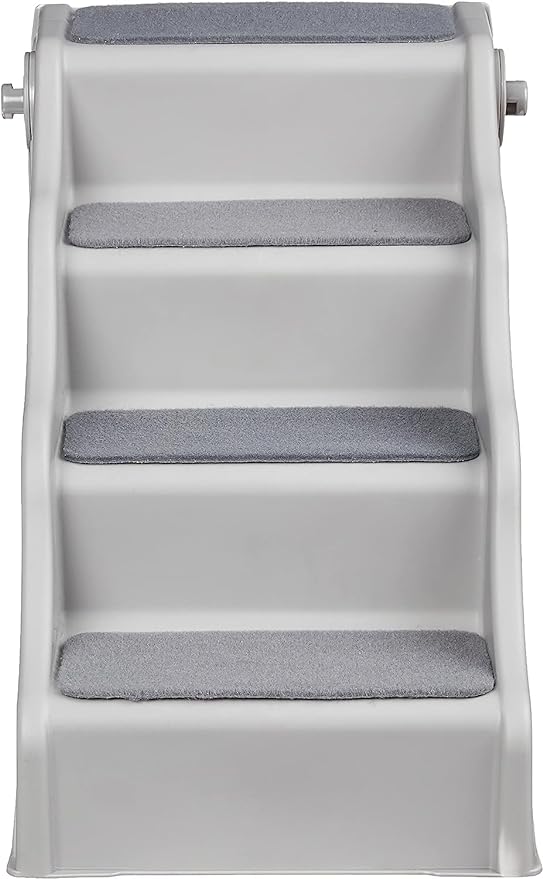 Amazon Basics Foldable Steps for Dogs and Cats, Grey, 14.6"X24.82"X19.5"