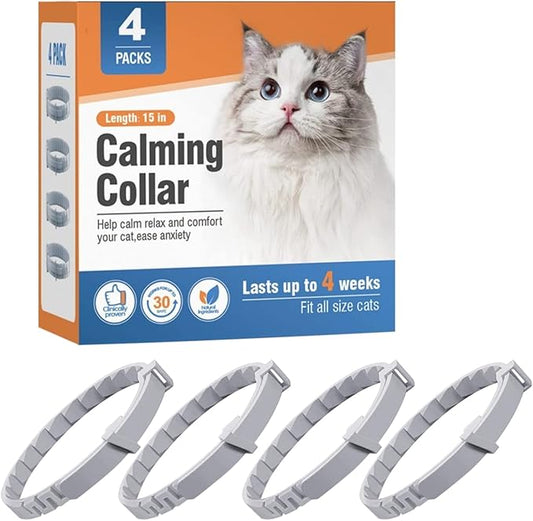 4 Pcs Calming Collar for Cats Cat Pheromone Calming Collar Stress (Gray)