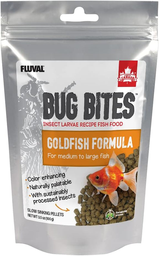 Fluval Bug Bites Goldfish Fish Food, Pellets for Medium to Large Sized Fish, 3.53 oz, A6584