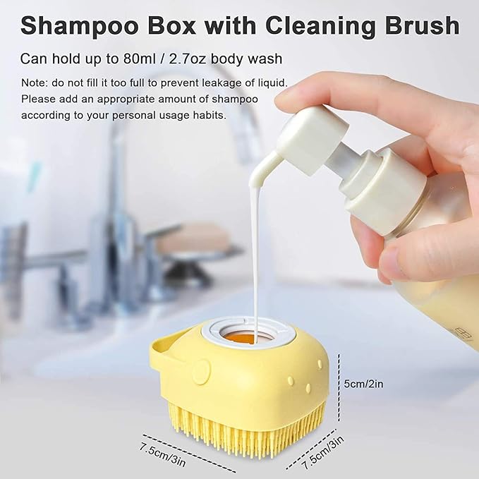 Busi Cepillo de silicona para masaje Corporal de baño, cepillo para ducha de baño con dispensador de jabón, champú Suave para Perros, cepillos de acicalamiento para mascotas
