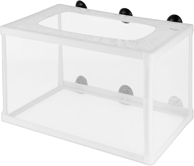 POPETPOP Fish Breeder Net Box for Aquarium - Fish Isolation Breeding Hatching Box Large Size Fish Nursery Net for Aquarium Fish Tank - Durable and Easy to Install