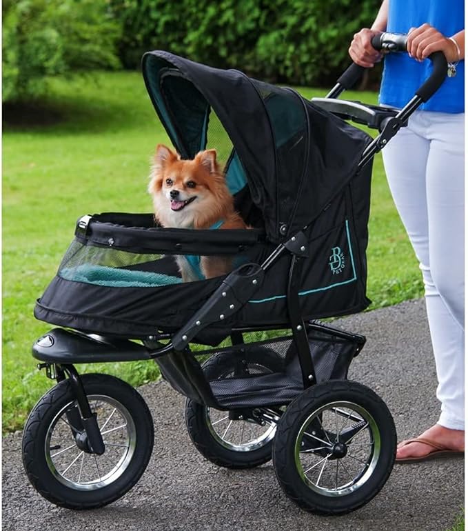 Pet Gear No-Zip NV Pet Stroller for Cats/Dogs, Zipperless Entry, Easy One-Hand Fold, Gel-Filled Tires, Plush Pad + Weather Cover Included, 3 colors