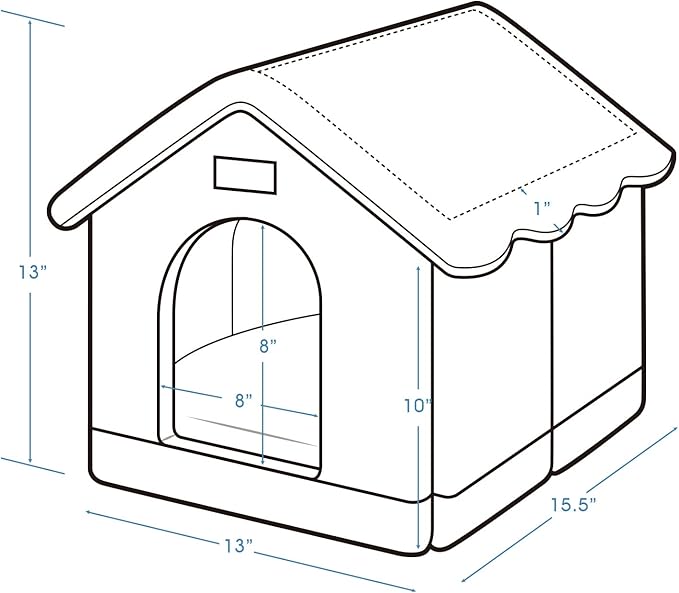 Jiupety Dog House Indoor, S Size Indoor Dog House for Small Dogs and Cats, Warm Cave Sleeping Nest Bed for Cats and Dogs, Brown